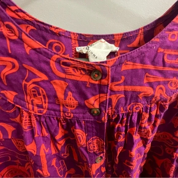 Anthropologie Conversations Horn Print Button Front Blouse Size 6 - Picture 6 of 9